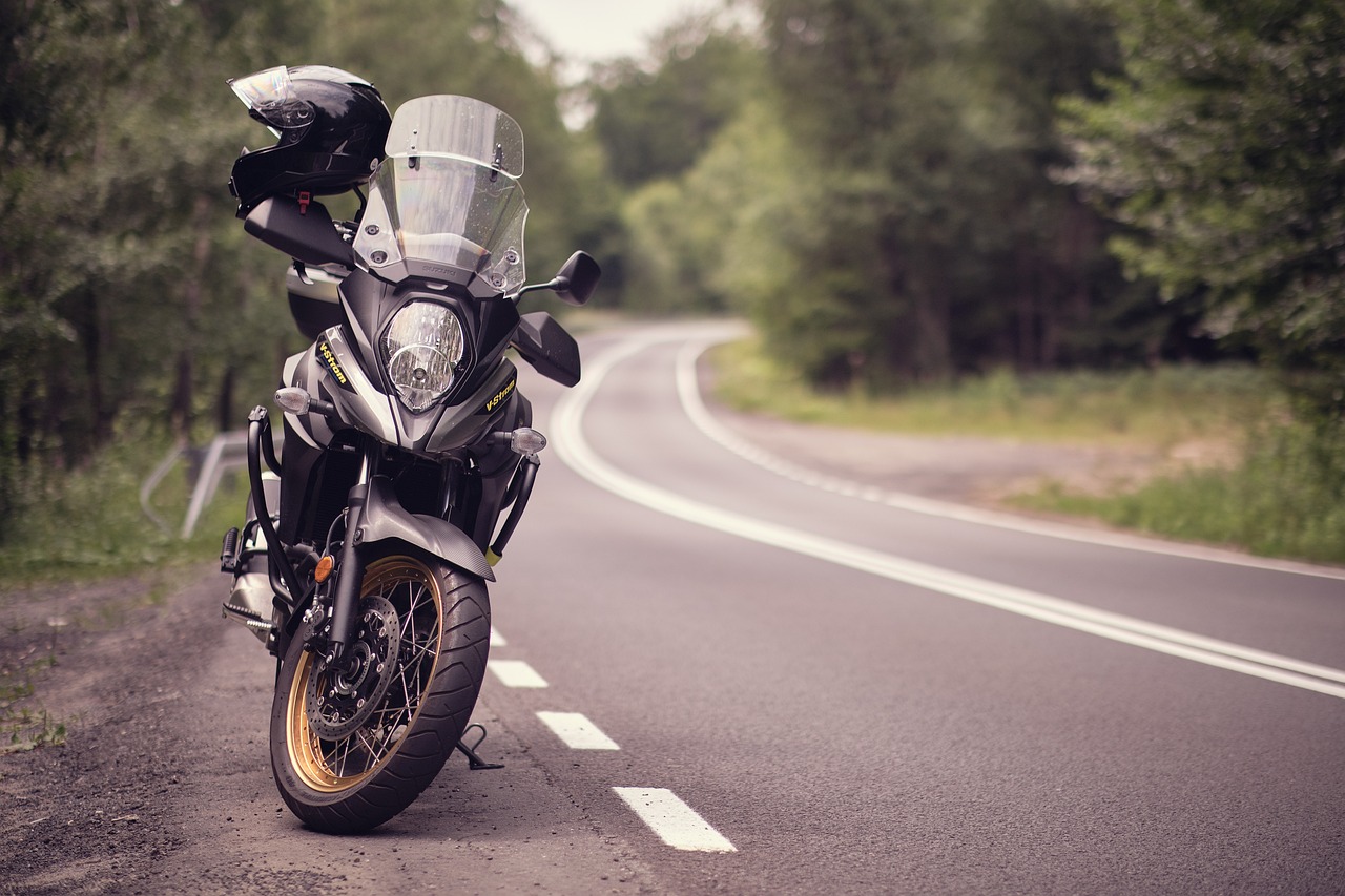 motorbike, motorcycle, road